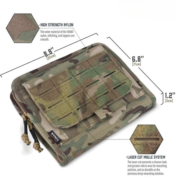 Tactical Folding Admin Pouch, Molle Tool Bag of Laser-Cut Design, Medical Bag - Picture 5 of 7